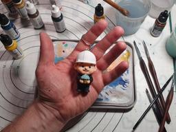 Photo keychain, employee gift, hand-painted, 7cm, ABS