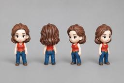 Figurine made from a photo. Girl in a red T-shirt. 7cm tall, hand-painted